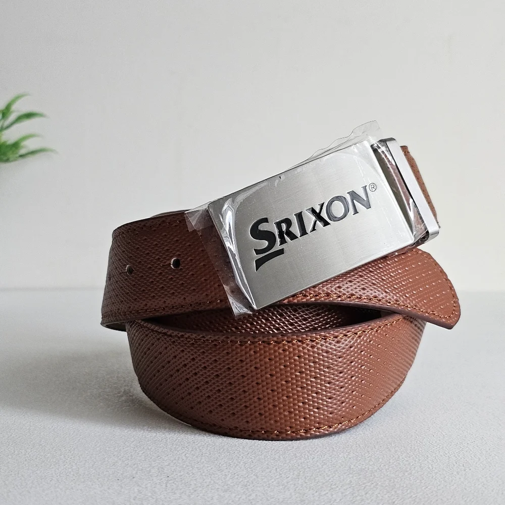🆕 Srixon x Druh Genuine Leather Golf Belt Adjustable 30–40, Rare & Collectible